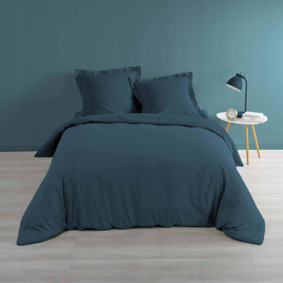 Mbulesë jorgani Navy Blue Cotton, 240x220 cm, pambuk percale, blu navy