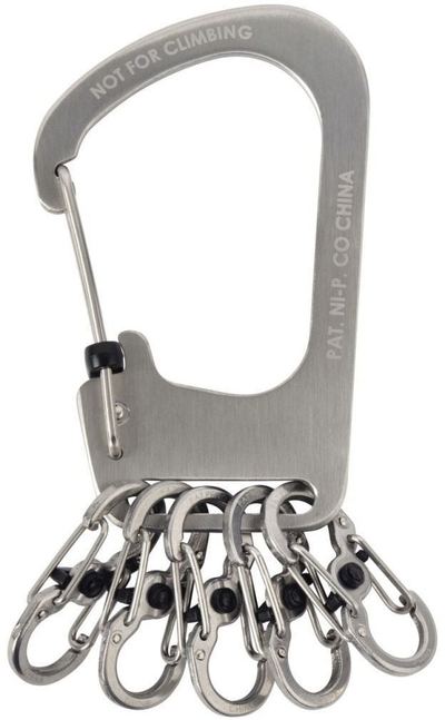 Varëse çelsash Nite Ize SlideLock KCK-11-R3, çelik inoksi, me 5 karabina MicroLock, ngjyrë argjendi