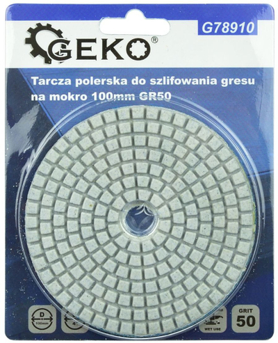 Диск со дијаманти за влажно брусење Geko G78910, 100 mm, гранулација 50