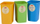 Kosh i mbeturinave Curver (KE02173-999-04), 3 x 25 l, shumëngjyrësh 