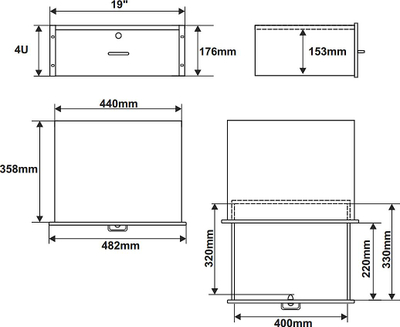 Sirtar RACK Pulsar RAS-R4, 19", 4U, metalik i zi