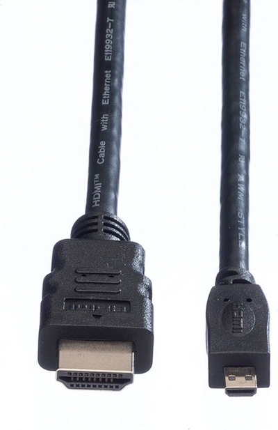 Kabllo HDMI VALUE Micro HDMI, High Speed me Ethernet, 2.0m, e zezë