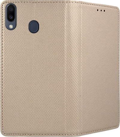 Këllëf magnetik për telefon Samsung Galaxy M20, mbyllje magnetike, gold