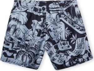 Pantallona banje për kalama O'Neill Cali Hybrid 13", tharje e shpejtë, me print, blu