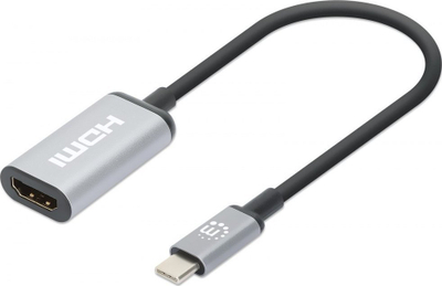 Adapter USB Manhattan USB-C 3.2 në HDMI, 4K 60Hz, gri