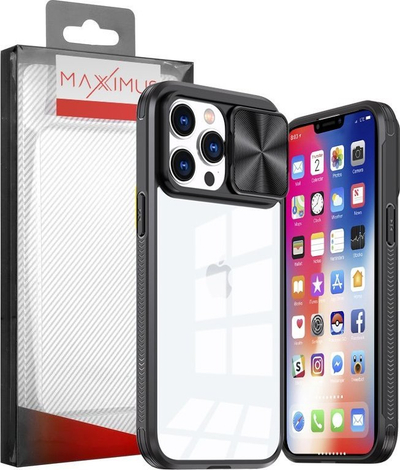 Këllëf Maximus MX Camslider për iPhone 11 Pro, 5.8", mbron kamerën, i zi transparent