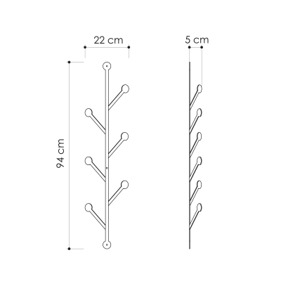 Varëse metalike Decortie Ponpon, 94cm, e zezë