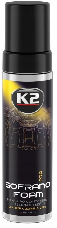 Shkumë pastrimi lëkure K2 Sofrano Foam Pro, pH neutral, 200ml, e zezë