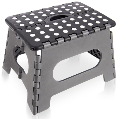 Shkallë palosëse Springos, kundër rrëshqitjes, 150kg, 32x25x22cm, e zezë