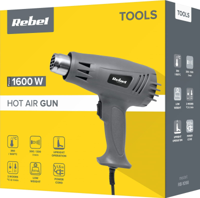 Pistoletë ajri të nxehtë LEC Rebel RB 1098, 1600W