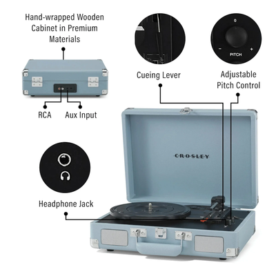 Crosley Gramofon+Bluetooth Cruiser Cruiser Plus Tourmaline Cr8005F-Tn4