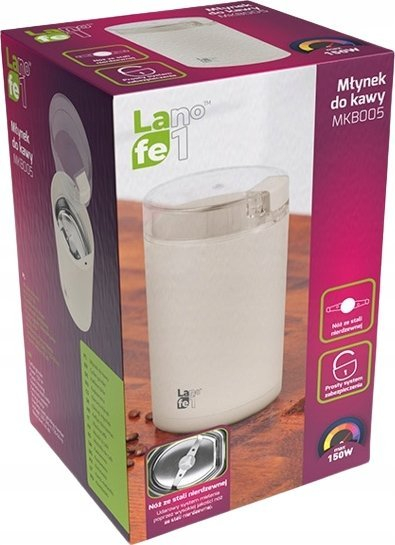 Mulli kafeje Lafe MKB-005, 70g, çelik inox, ngjyrë ivory