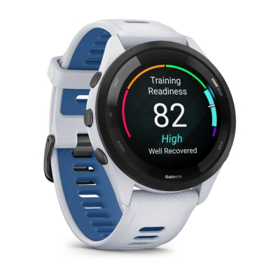Orë sportive Garmin Forerunner 265, ekran AMOLED 1.3", GPS, e zezë me të bardhë
