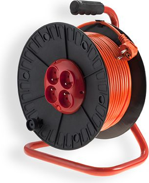 Zgjatës me tambur Elgotech PZB-40-25Y/1, 4 priza, 25m, portokalli