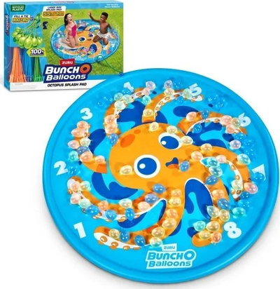 Tapet me ujë Zuru Bunch O Balloons Octopus Splash Pad, 160 cm, me mbi 100 tullumbace uji, shumëngjyrësh