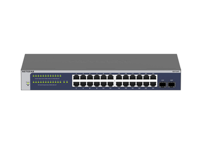 Switch i menaxhuar Netgear GS724Tv6, 26 porte, Gigabit, blu