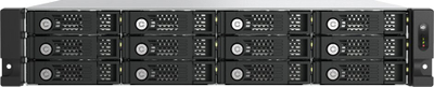 Kasë zgjeruese JBOD QNAP TL-R1200PES-RP, 12 slota, 2U rackmount, e zezë
