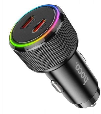 Karikues veture HOCO NZ14B, 2x USB-C, PD 30W QC, me dritë atmosferike