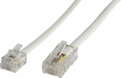 Kabllo telefoni Microconnect MPK456, 6 metra, RJ11 te RJ45, e bardhë