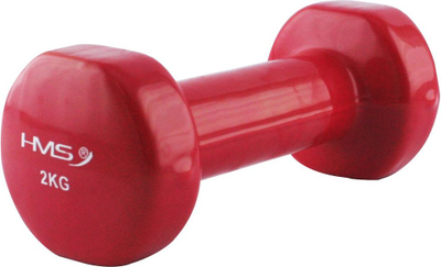 Peshë dore HMS Vinyl Dumbbell 1 x 2 kg, e kuqe