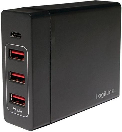 Karikues muri LogiLink PA0122, 4x USB A 1x USB C, 2.4A, i bardhë
