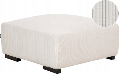 Puf ottoman Lungo Corduroy, material kordelino, format katror, ngjyrë krem