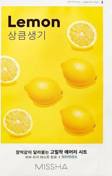 Maskë fytyre MISSHA Airy Fit Sheet Mask Lemon, për ndritje, 1 copë
