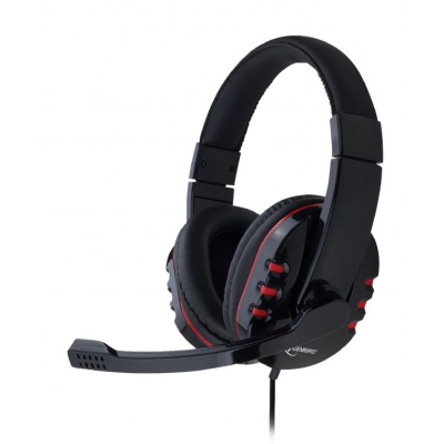 Kufje gaming MediaRange GHS-402, me mikrofon, lidhje 2x mini jack, e zezë e kuqe