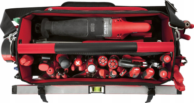 Çantë veglash Milwaukee Packout Tote, 500mm, material balistik, e kuqe