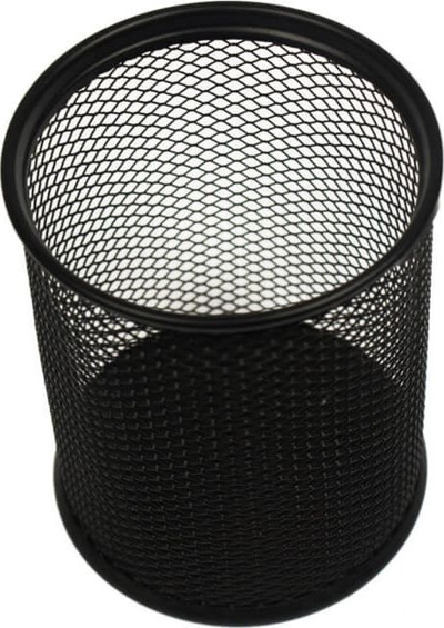 Mbajtëse stilolapsash Titanum Mesh, rrjetë metalike, cilindrike, e zezë