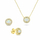 Set stoli për femra Brilio Silver SET225Y , qafore + vathë, i artë