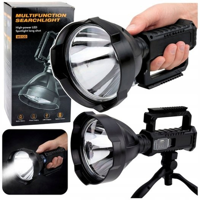 Dritë dore LED W5120, 31 cm, powerbank, me tripod, e zezë