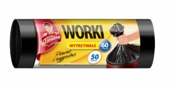 Кеси за ѓубре Анна Зараднa Дјурабл, 60L, 50 парчиња, црни