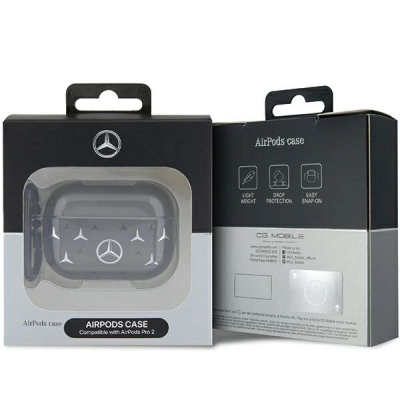 Mbulesë Mercedes MEAP28DPMGS për AirPods Pro 2, TPU, me yll të madh, e zezë