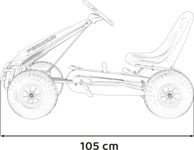 Go-kart me pedale Ramiz PerHour AIR, 105 x 59 x 56 cm, me goma t'fryme, blu