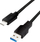 Kabllo LogiLink USB-A - USB-C, 0.5 m, e zezë