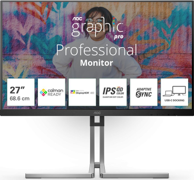 Monitor AOC Q27U3CV, 27", Quad HD 2560 x 1440, i zi