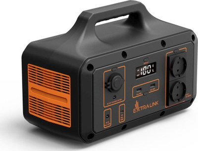 Stacion energjie portativ Extralink EPS-S600S, 680Wh, 600W, i zi me portokalli