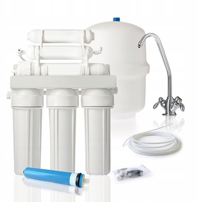 Filtër uji KLARWOD TECH RO6, osmozë e kundërt me 6 faza, membranë 75 GPD, depozitë 3.2 GAL