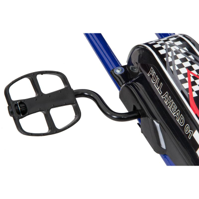 Gokart me pedale Enero Sports Go-Kart 01, deri 30 kg, me frena dore, blu e zi