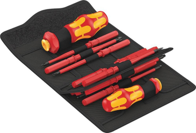 Set kaçavidash Wera Kraftform Kompakt Turbo Imperial 1, 16 copa, i izolum, kuqe me verdhë