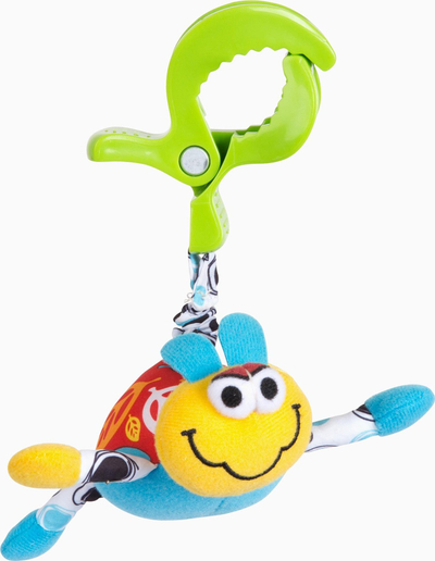 Lodër për karrocë Playgro Wiggling Friends Ladybug, me dridhje, me kapëse, me shumë ngjyra