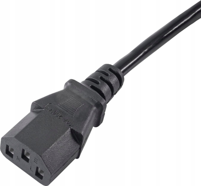Кабел продолжувач за струја Akyga AK-PC-03C, C14 кон C13, 1.8 m, црна