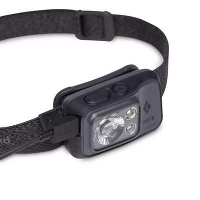 Dritë koke Black Diamond Spot 400 R, 400 lumen, bateri 1500 mAh, gri