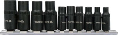 Set adapterësh për tapa Yato, 1/4", 3/8", 10 copë
