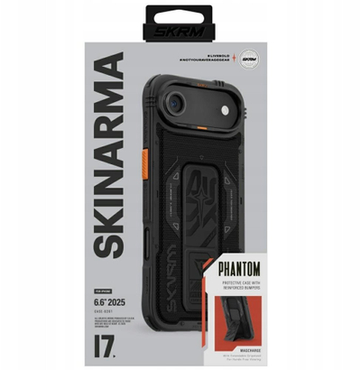Mbrojtëse telefoni Skinarma Phantom për iPhone Air, karikim magnetik, me grip stand, e zezë