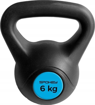 Kettlebell Spokey, 6 kg, me dorezë të gjerë, ngjyrë e zezë