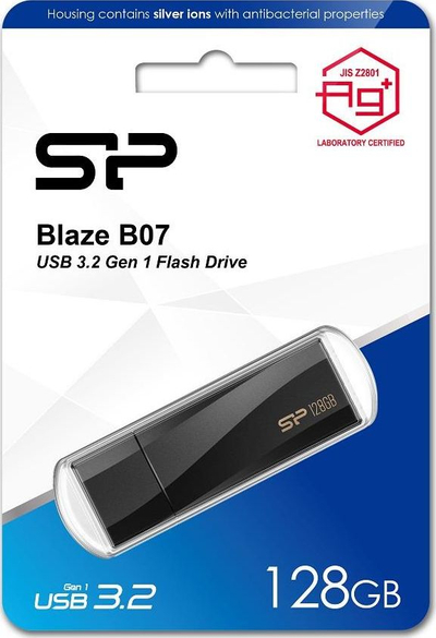 USB flash Silicon Power Blaze B07, 128GB, USB 3.2 Gen 1, e zezë