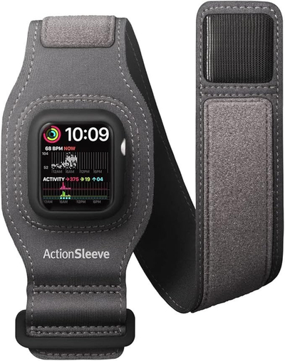 Rrip sportiv Twelve South ActionSleeve 2 për Apple Watch 45mm, për Series 7 dhe 8, i zi