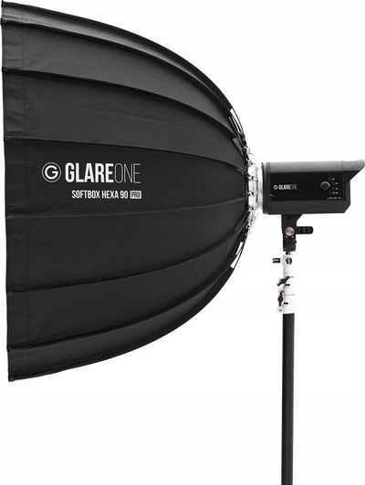 Softbox fotografie GlareOne Softbox Hexa 90 PRO, 90cm, formë gjashtëkëndore, i zi